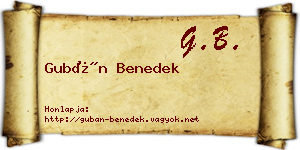 Gubán Benedek névjegykártya