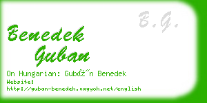benedek guban business card